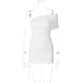 Robe tube à cordon plissé pour femme